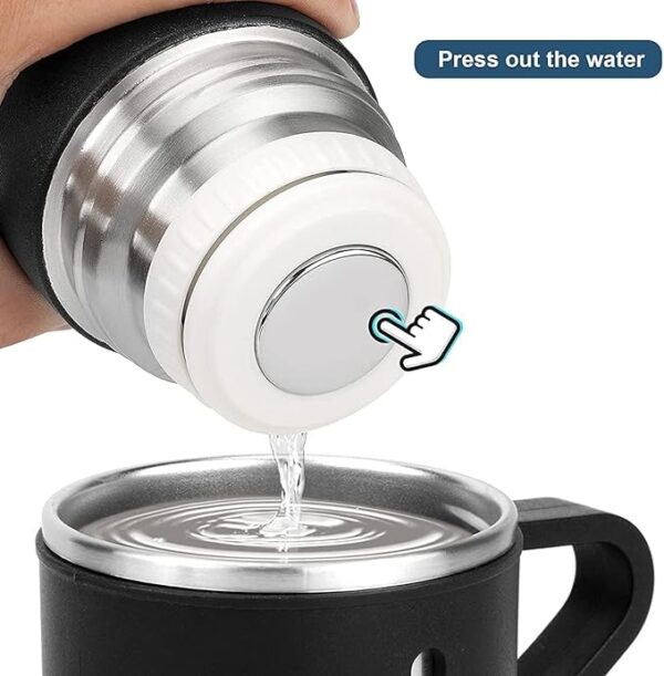 Steel Vacuum Flask Set with 3 Steel Cups Combo – 500ml - Image 3