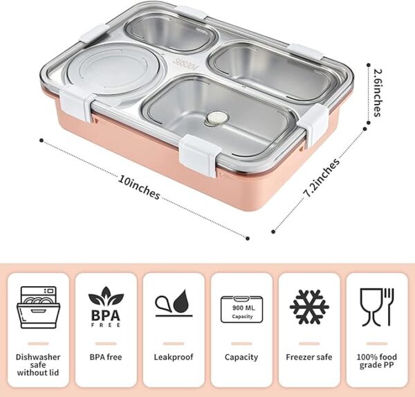 4 Compartment High Stainless Steel - Image 2