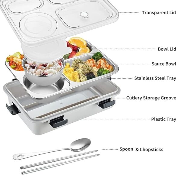 4 Compartment High Stainless Steel - Image 3
